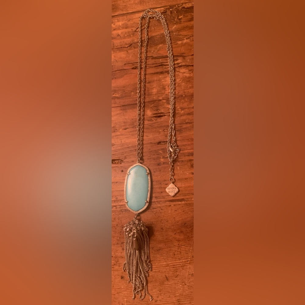 Kendra Scott Rayne Silver With Turquoise Stone and Tassel
